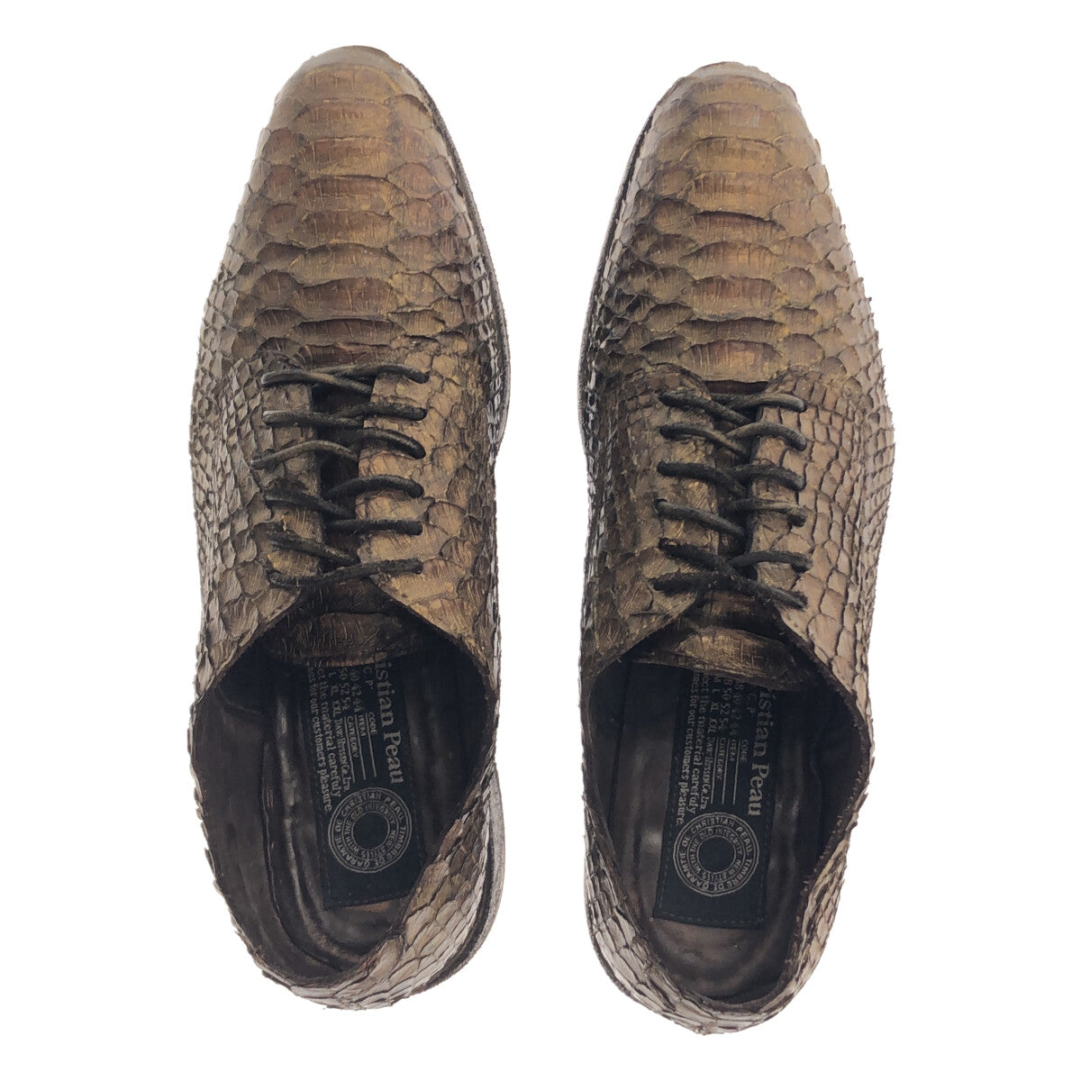 【美品】  christian peau / クリスチャンポー | Python Leather / パイソンレザー ドレスシューズ 革靴 | 42 | gold | メンズ