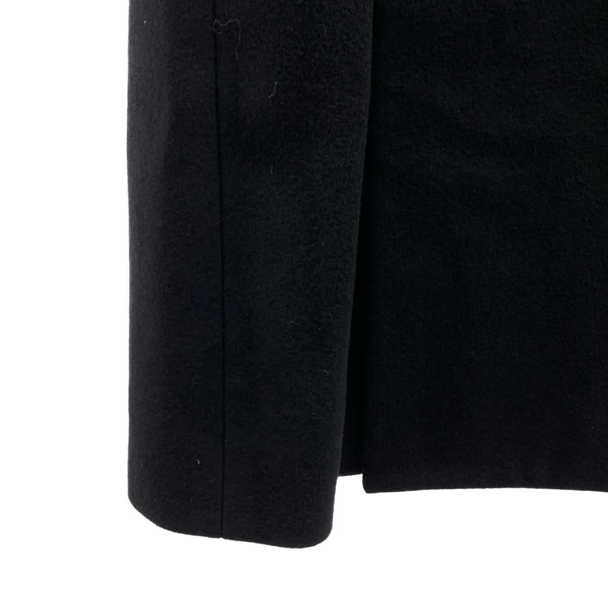 【美品】  JOHN LAWRENCE SULLIVAN / ジョンローレンスサリバン | MELTON DOUBLE BREASTED CHESTERFIELD COAT / ウール ロゴボタン ダブル ロングコート / 総裏地 | 44 | black | メンズ