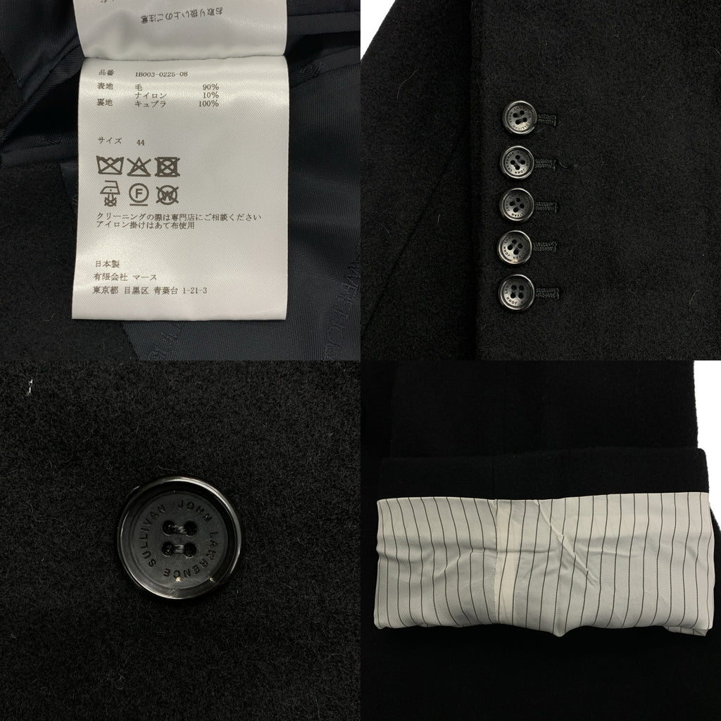 JOHN LAWRENCE SULLIVAN / 존 로렌스 설리반 | MELTON DOUBLE BREASTED CHESTERFIELD COAT / 울 로고 버튼 더블 롱 코트 / 총 안감 | 44 | 남성