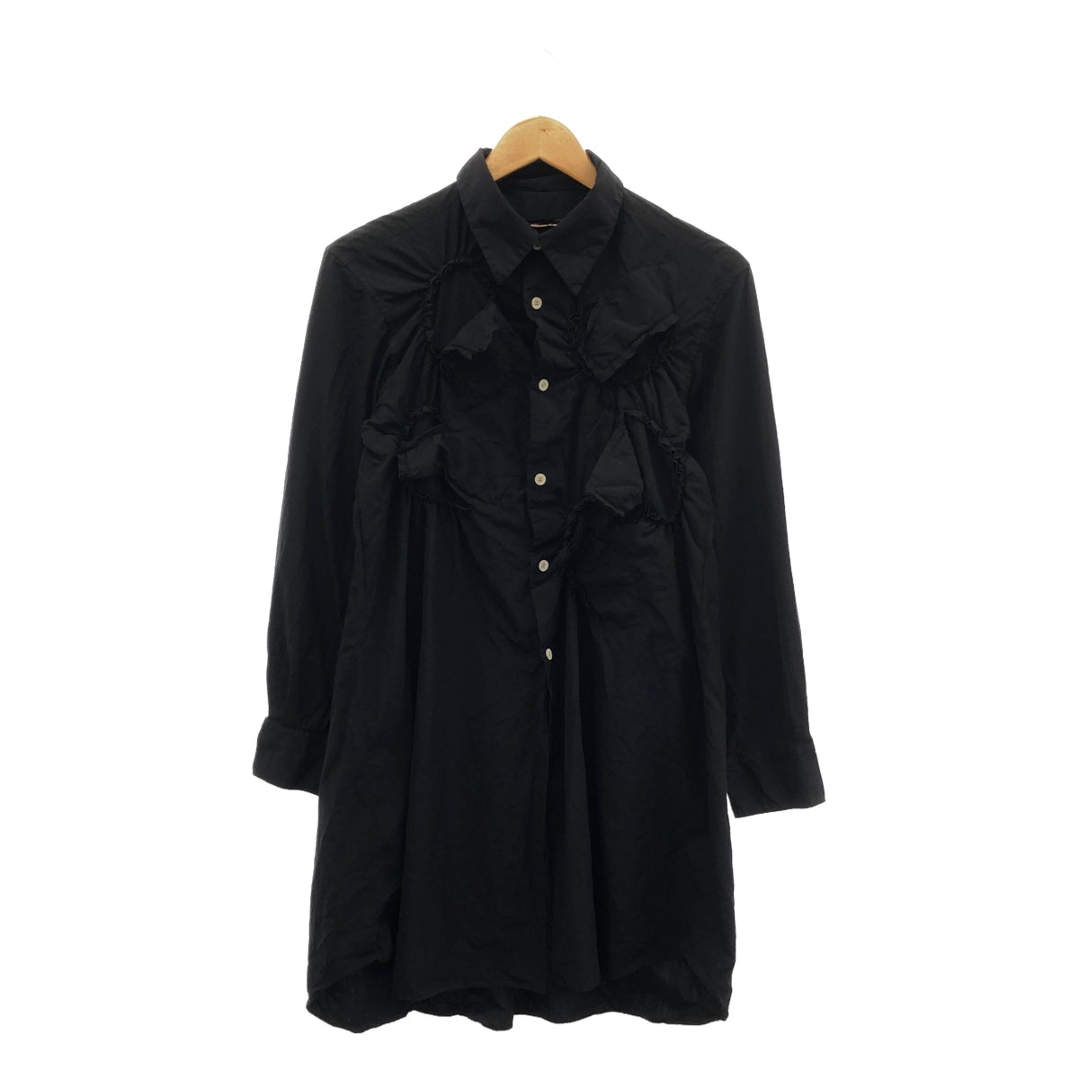 COMME des GARCONS | 2024SS | Polyester shrunken deformed frilled long shirt | S | Women's