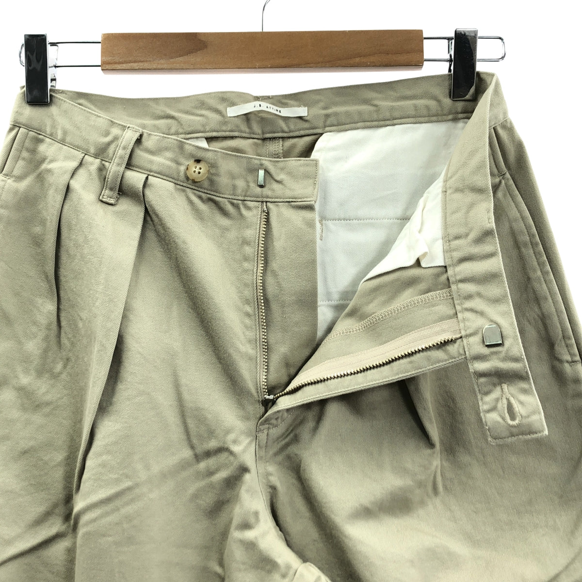【美品】  J.B. ATTIRE / ジェービーアタイア | Paris trouser / ロゴ 2タック トラウザーズ パンツ | 2 | ベージュ | レディース