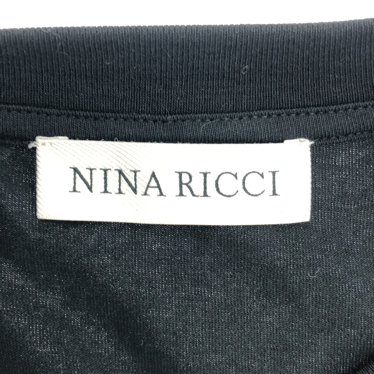 【미품】 NINA RICCI / 니나리치 | POLKA DOT PS TEE 메쉬 퍼프 슬리브 컷소우 | S | 블랙 | 여성