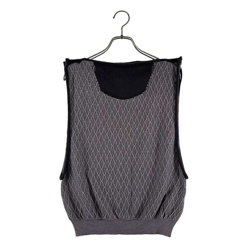 PERVERZE / パーバーズ | Line Neck Knit Vest ニット ベスト | F | レディース