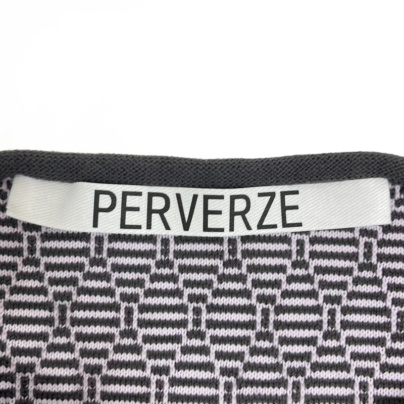 PERVERZE / パーバーズ | Line Neck Knit Vest ニット ベスト | F | レディース