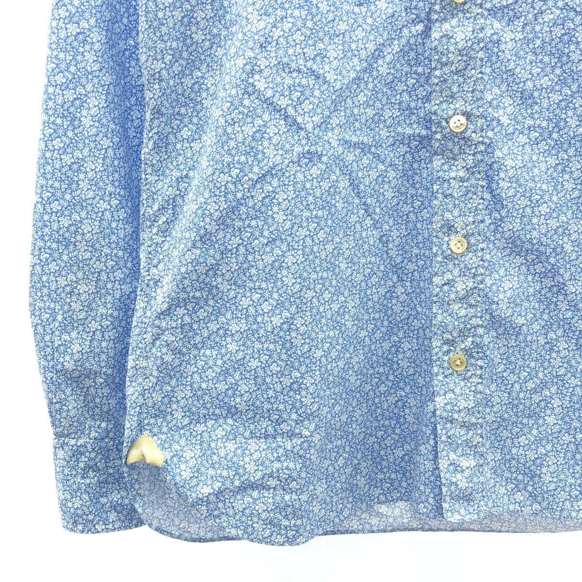 LUIGI BORRELLI | Cotton floral all-over shirt | S | Blue | Men's