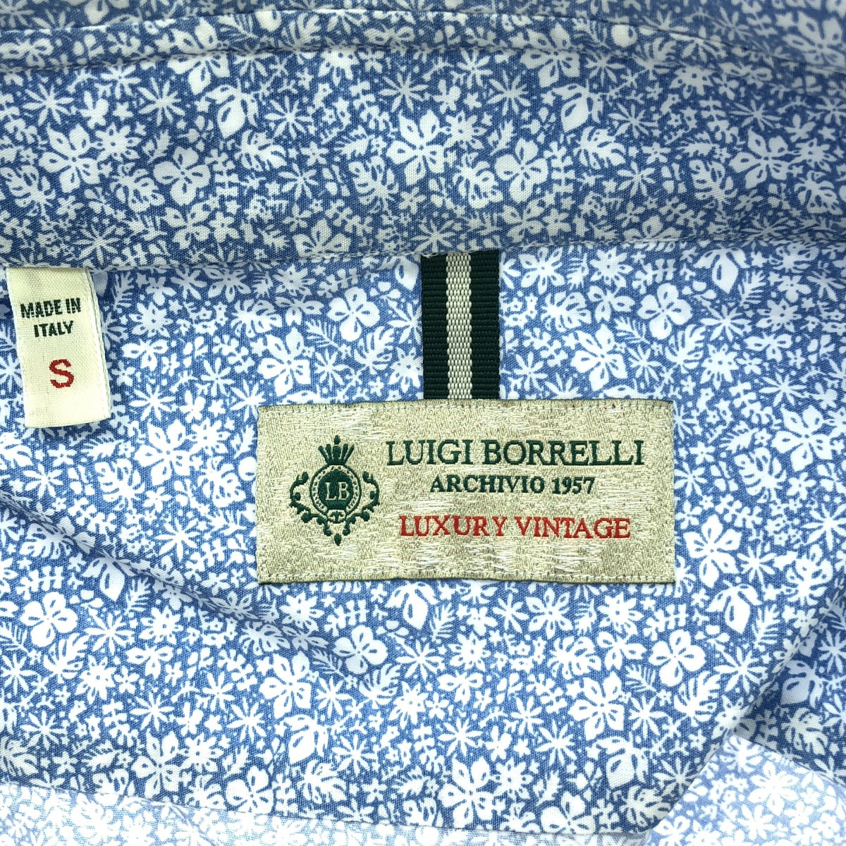 LUIGI BORRELLI | Cotton floral all-over shirt | S | Blue | Men's