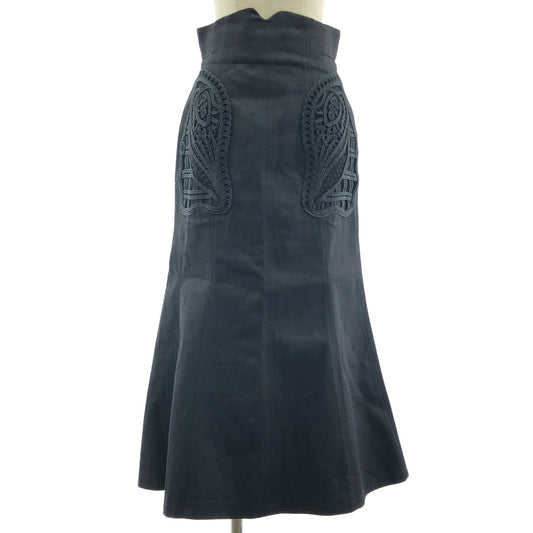 Mame Kurogouchi / マメクロゴウチ | 2024AW | Cord Embroidery Detail Denim Skirt コード エンブロイダリー スカート | 2 | レディース