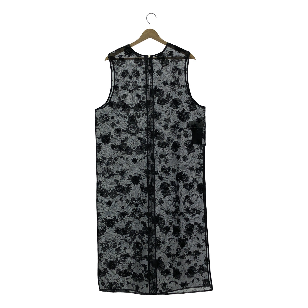 【미품】 PARIGOT / 파리고 | 플록 오간지 드레스 원피스 | F | 블랙 | 여성