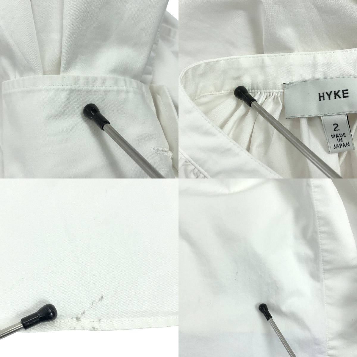 HYKE | 燈籠袖襯衫裙 | 尺寸 2 | 白色 | 女款