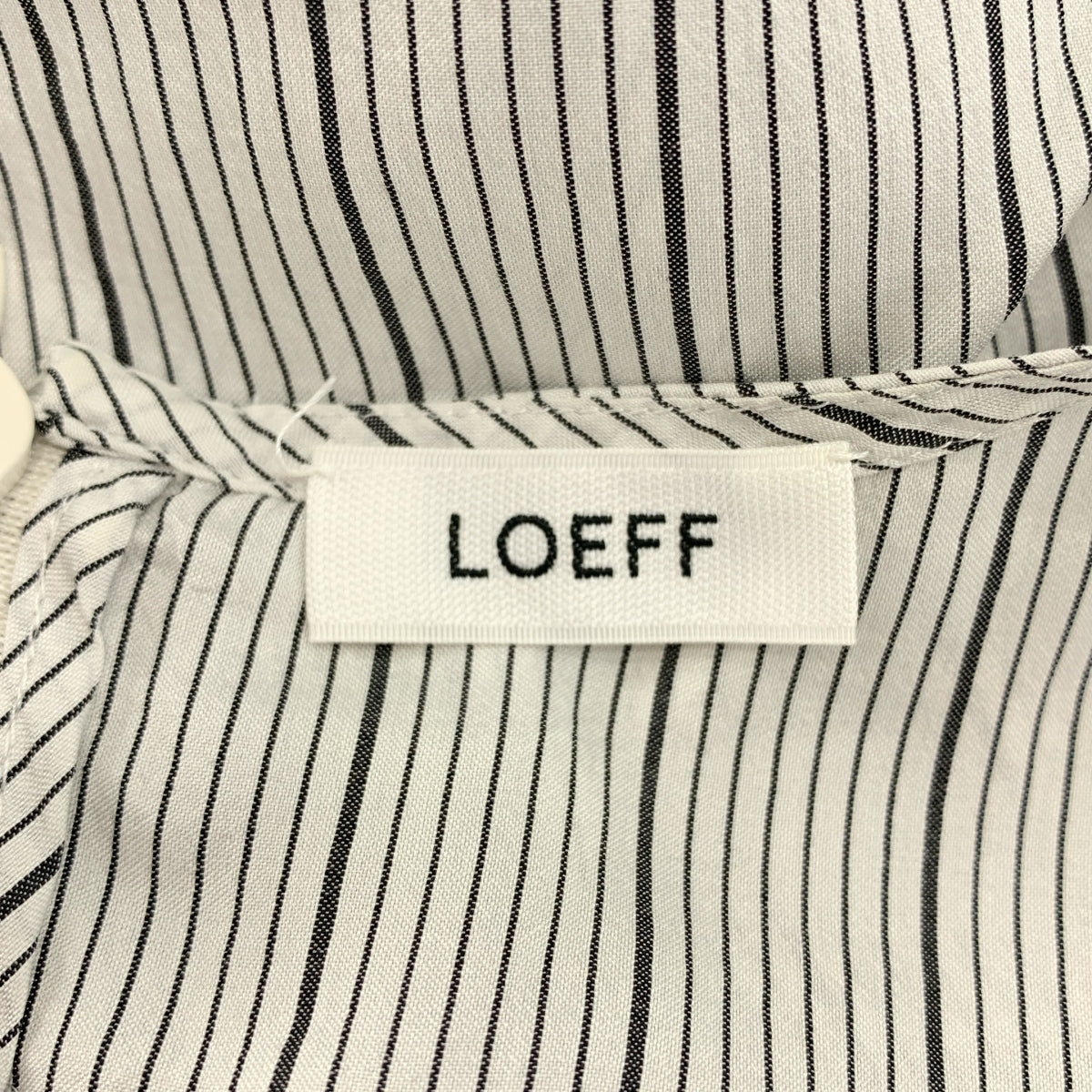 LOEFF / ロエフ | silk 100％ / シルク ストライプ バックジップ ロング シャツ ブラウス | 0 | ホワイト/ブラック | レディース