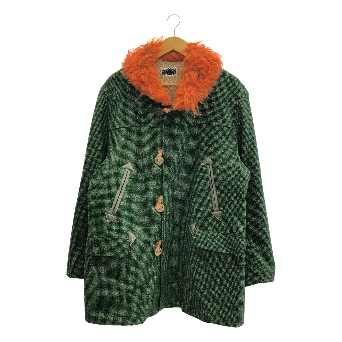 CLASS / Class | 2022AW | CCCA17UNIB / Fur-trimmed double-breasted overcoat | 2 | green/orange | Men's