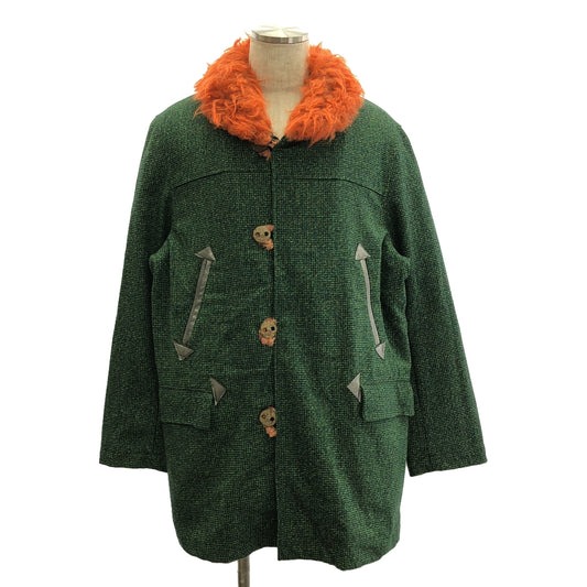 CLASS / Class | 2022AW | CCCA17UNIB / Fur-trimmed double-breasted overcoat | 2 | green/orange | Men's