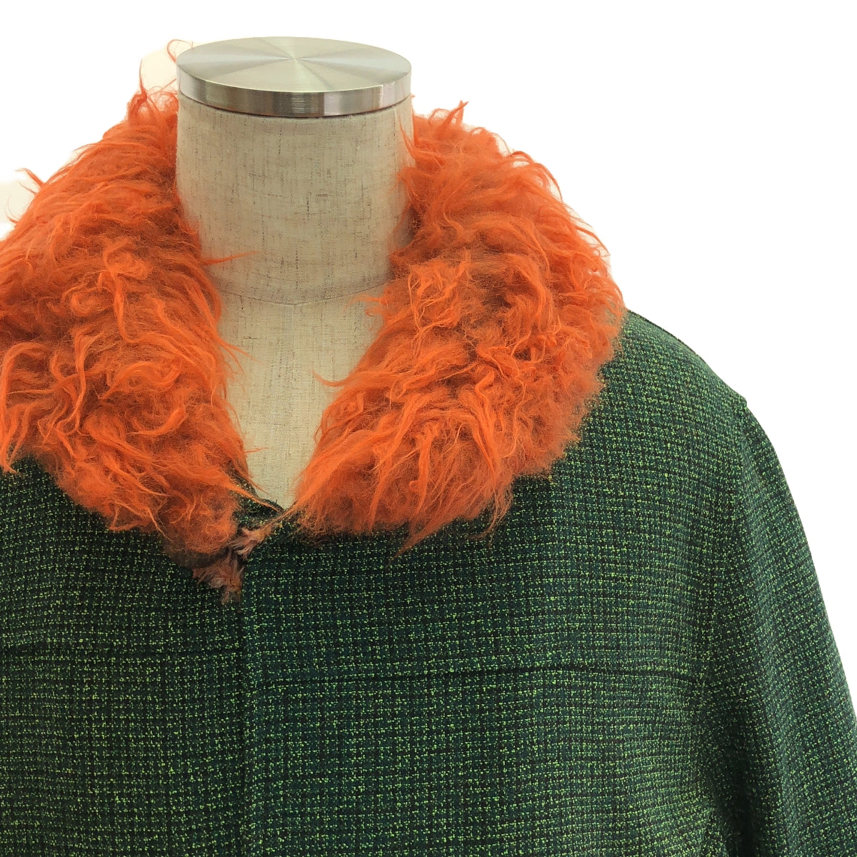 CLASS / Class | 2022AW | CCCA17UNIB / Fur-trimmed double-breasted overcoat | 2 | green/orange | Men's