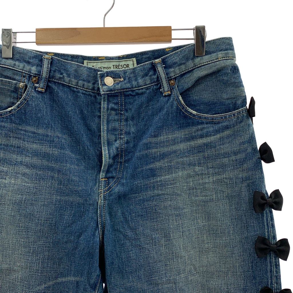 星期二 TRESOR |側邊絲帶牛仔長褲 |尺寸 4 |女性的