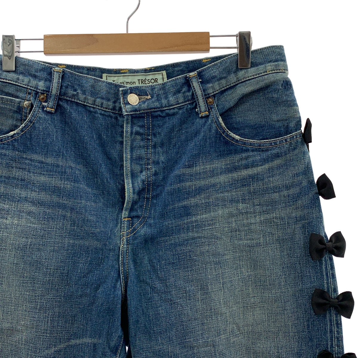 星期二 TRESOR |側邊絲帶牛仔長褲 |尺寸 4 |女性的