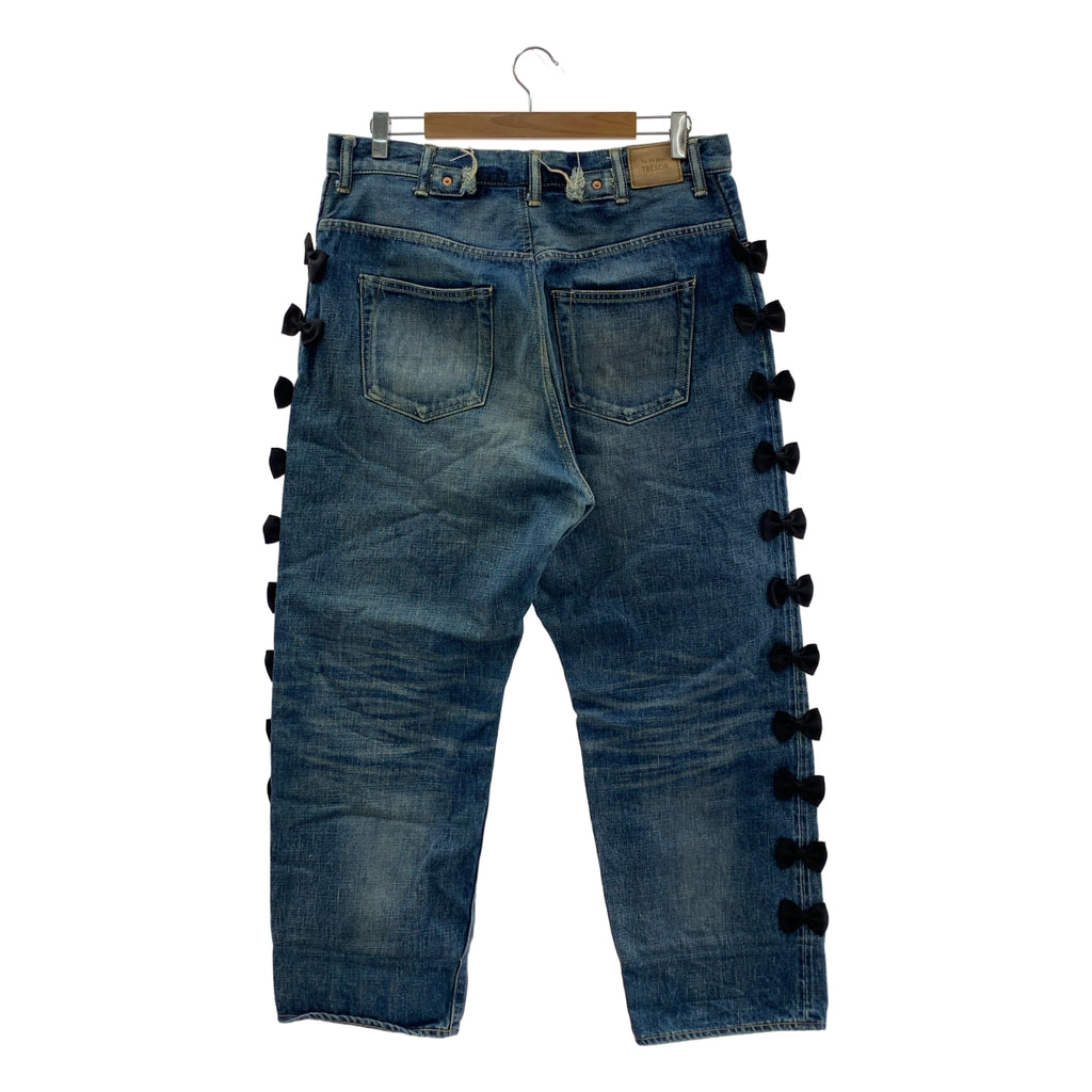 星期二 TRESOR |側邊絲帶牛仔長褲 |尺寸 4 |女性的