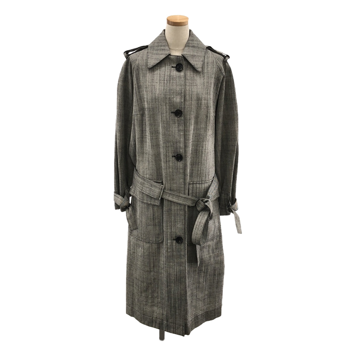 [Good Condition] Christian Wijnants | Wool Balmacaan Coat | Size 34 | Black/White | Women's