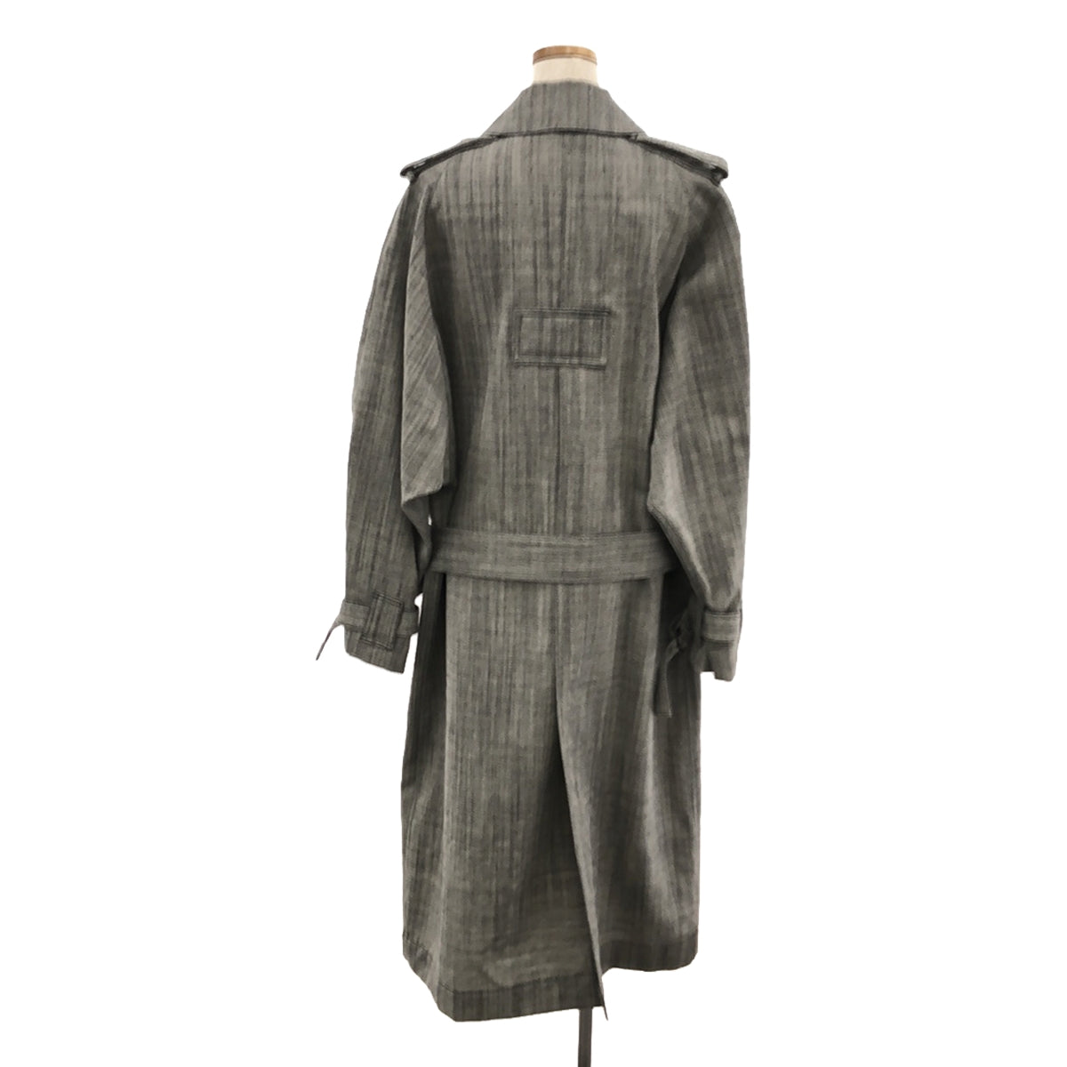 [Good Condition] Christian Wijnants | Wool Balmacaan Coat | Size 34 | Black/White | Women's