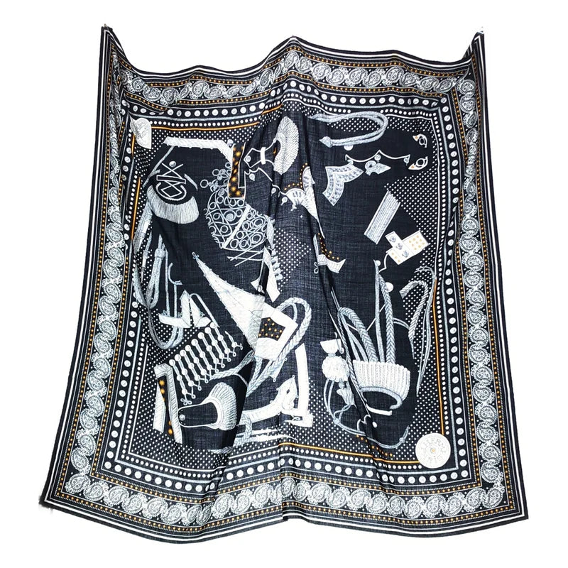 HERMES / エルメス | Zouaves et Dragons Bandana ズアヴとドラゴン カレジェアン140 ストール |