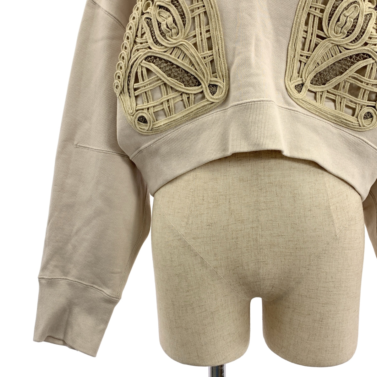 Mame Kurogouchi / 마메쿠로고우치 | 2025SS | Cording Embroidery Cropped Sweatshirt / 엠브로이드리 스웨트 트레이너 | 1 |