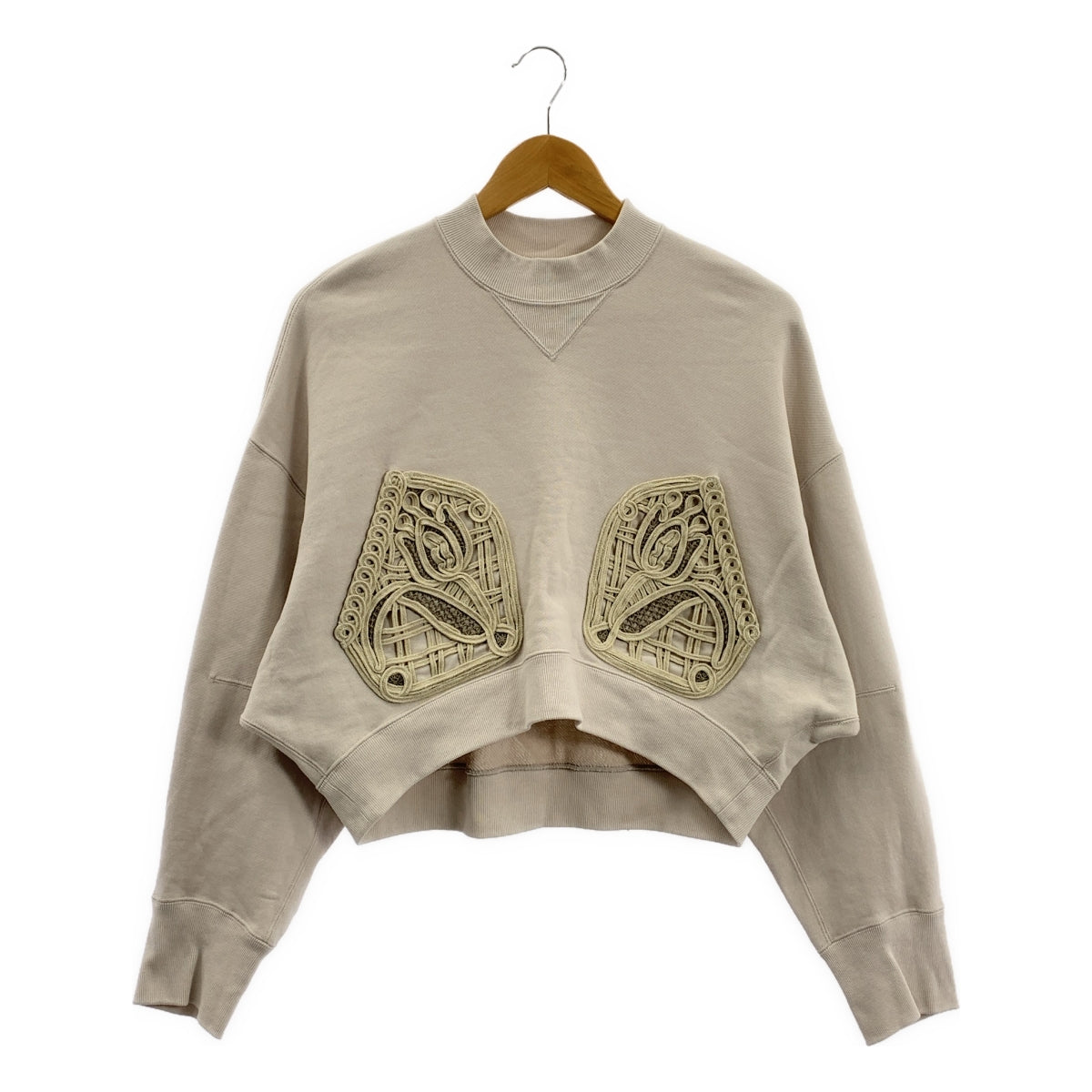 Mame Kurogouchi / マメクロゴウチ | 2025SS | Cording Embroidery Cropped Sweatshirt / エンブロイダリー スウェット トレーナー | 1 | レディース