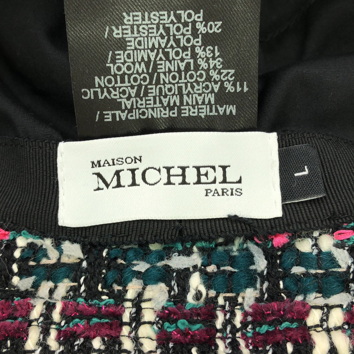 【미품】 Maison Michel / 메종 미셸 | Axel 트위드 버킷 모자 | 멀티 컬러 | 여성