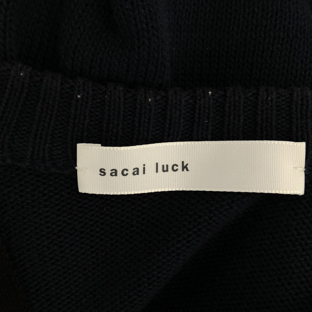 sacai luck / 사카이락 | 코튼 바이 컬러 V 넥 니트 카디건 | 1 | 블랙 / 네이비 | 여성