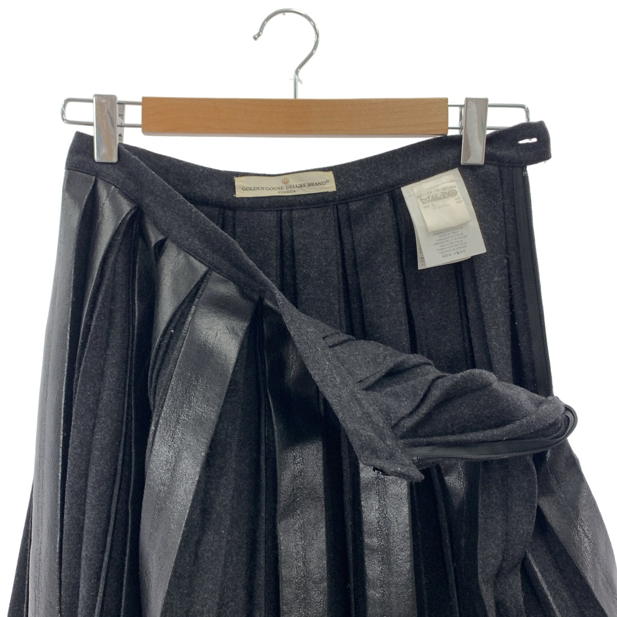 GOLDEN GOOSE | 羊毛橡膠塗層百褶裙 | XS | 女款