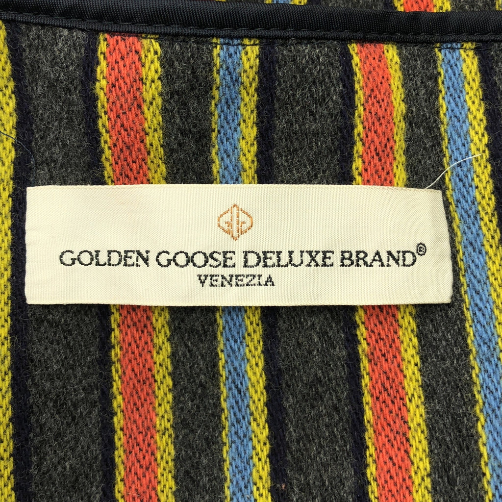 金鵝 (GOLDEN GOOSE) | 羊毛粗花呢條紋披肩領外套 | S 碼 | 女款