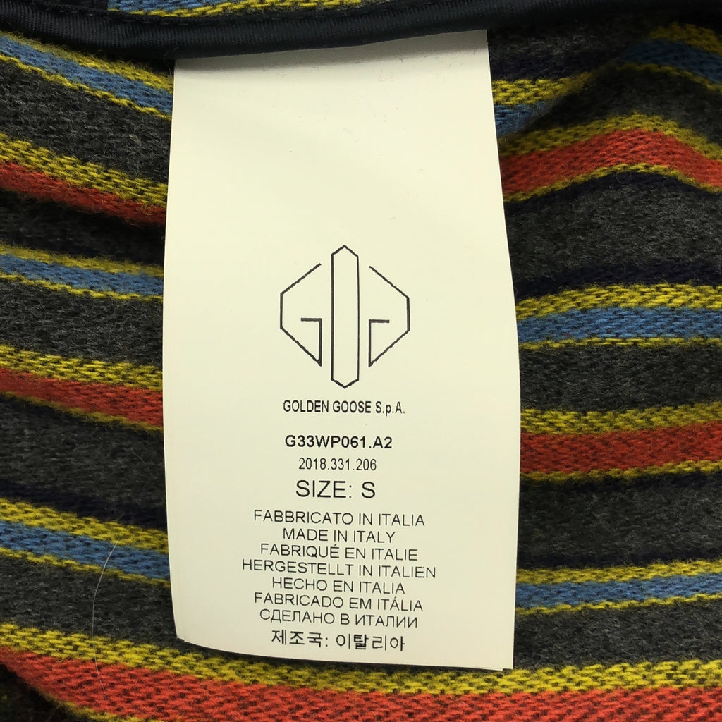 金鵝 (GOLDEN GOOSE) | 羊毛粗花呢條紋披肩領外套 | S 碼 | 女款