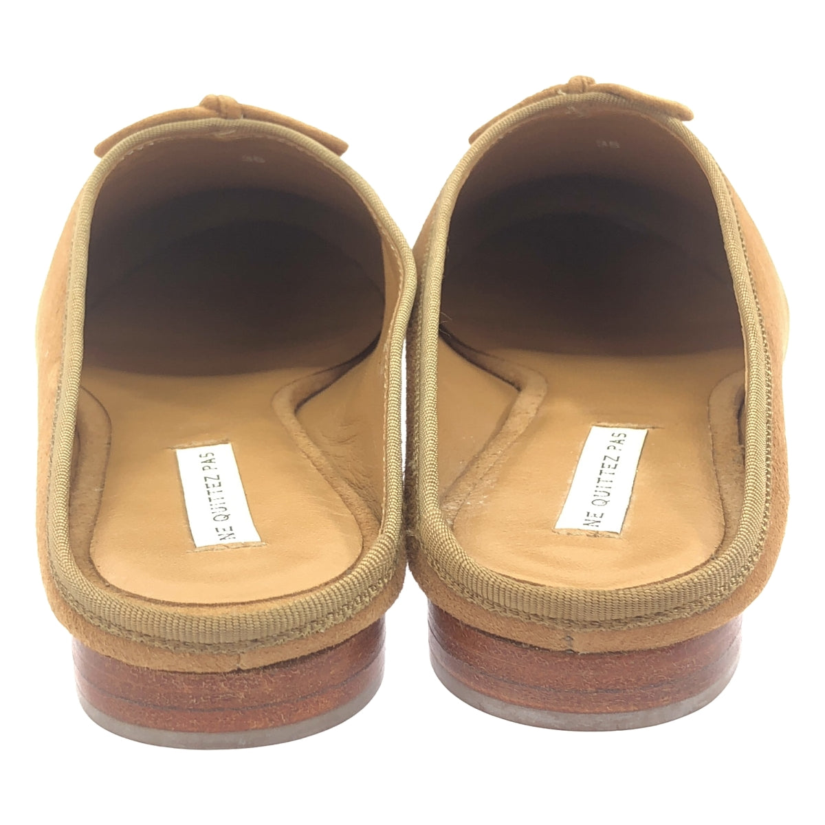 [狀況極佳] ne Quittez pas / Ne Quittepa |絨面革絲帶平底穆勒涼鞋 | SHOPBOP尺碼 35 |棕色|女性的