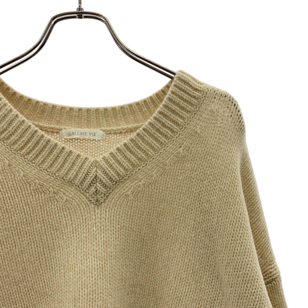 GALERIE VIE / ギャルリーヴィー | ファインウール Vネックプルオーバー ニット | S | アイボリー | レディース