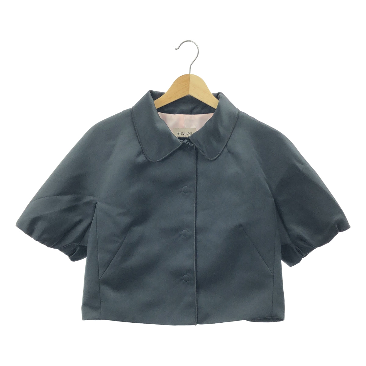 ARMANI COLLEZIONI / アルマーニコレツォーニ | ラウンドカラー ボレロ ジャケット | 40 | ブラック | レディース
