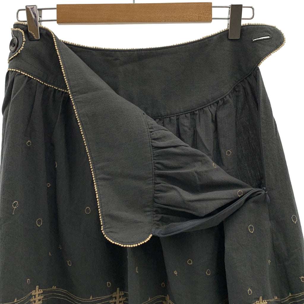 mina perhonen / ミナペルホネン | yuki-no-hi / ユキノヒ エンブロイダリー ギャザー スカート | 36 |