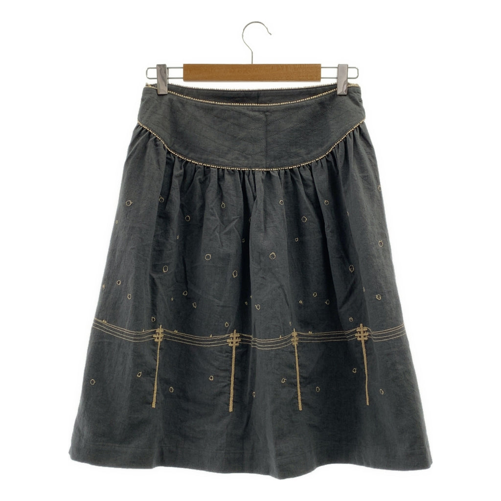 mina perhonen / ミナペルホネン | yuki-no-hi / ユキノヒ エンブロイダリー ギャザー スカート | 36 |