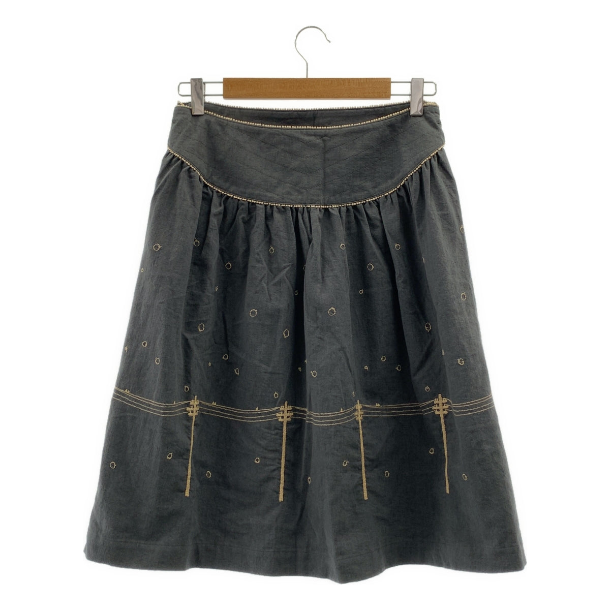 mina perhonen / ミナペルホネン | yuki-no-hi / ユキノヒ エンブロイダリー ギャザー スカート | 36 |