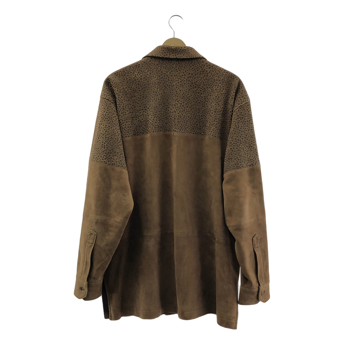 [類似新品] NICENESS | 2022 秋冬 | BOLAN 亞馬遜美洲虎印花斜紋絨面革夾克 | L 碼 | 摩卡棕色 | 男款