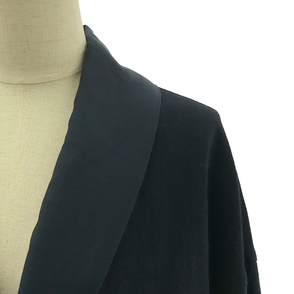 【미품】 HaaT ISSEY MIYAKE / 하트 잇세이 미야케 | 2018AW | 레이온 울 염색 가공 숄 컬러 싱글 코트 | 3 | 다크 네이비 | 여성