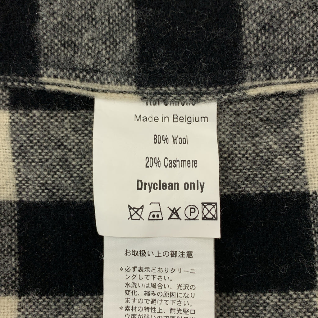 RAF SIMONS / ラフシモンズ | 2004AW | WAVES期 チェックドッキング レイヤード フードシャツ | 46 | メンズ