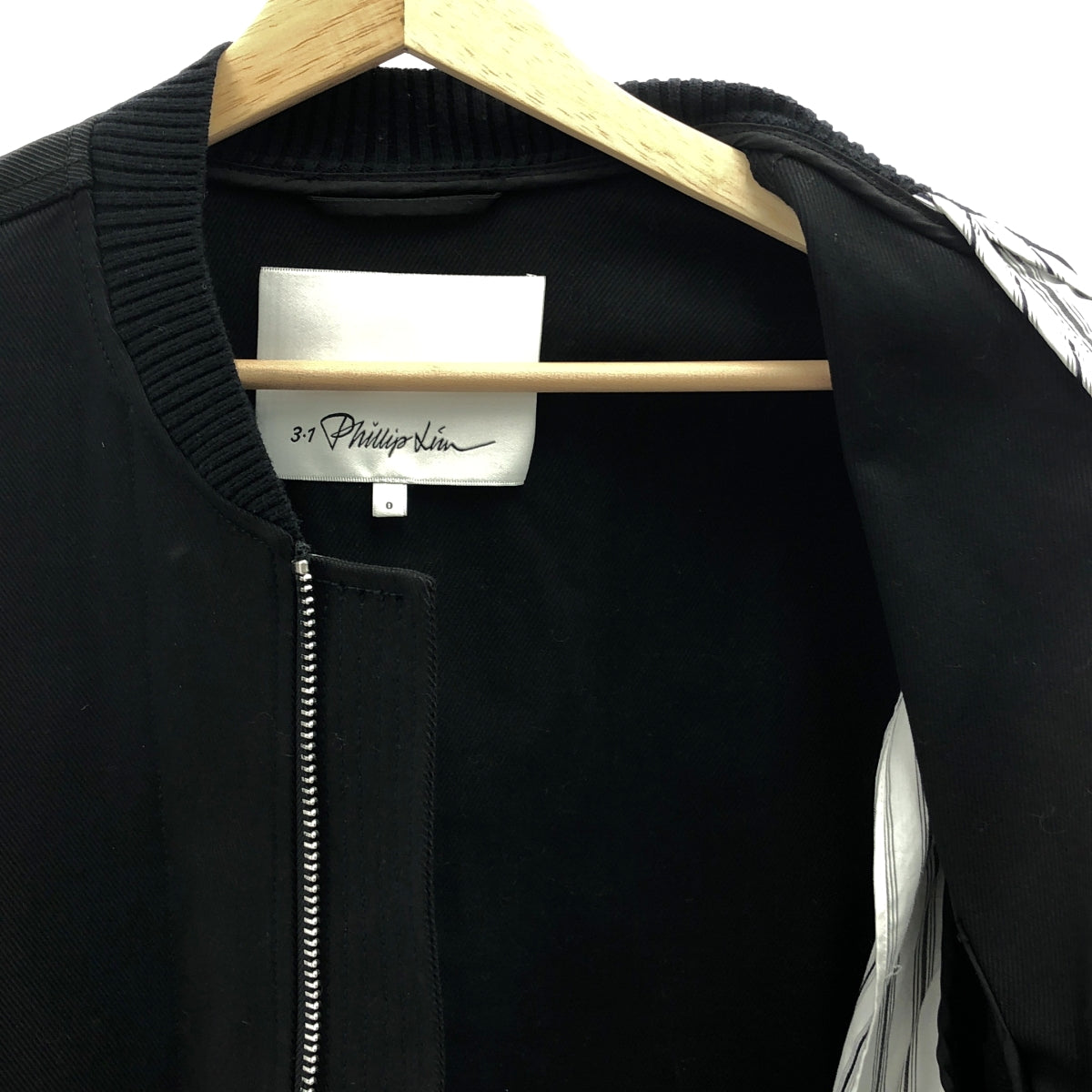 3.1 Phillip Lim / スリーワンフィリップリム | ストライプシャツ ドッキング ブルゾン ジャケット | 0 |