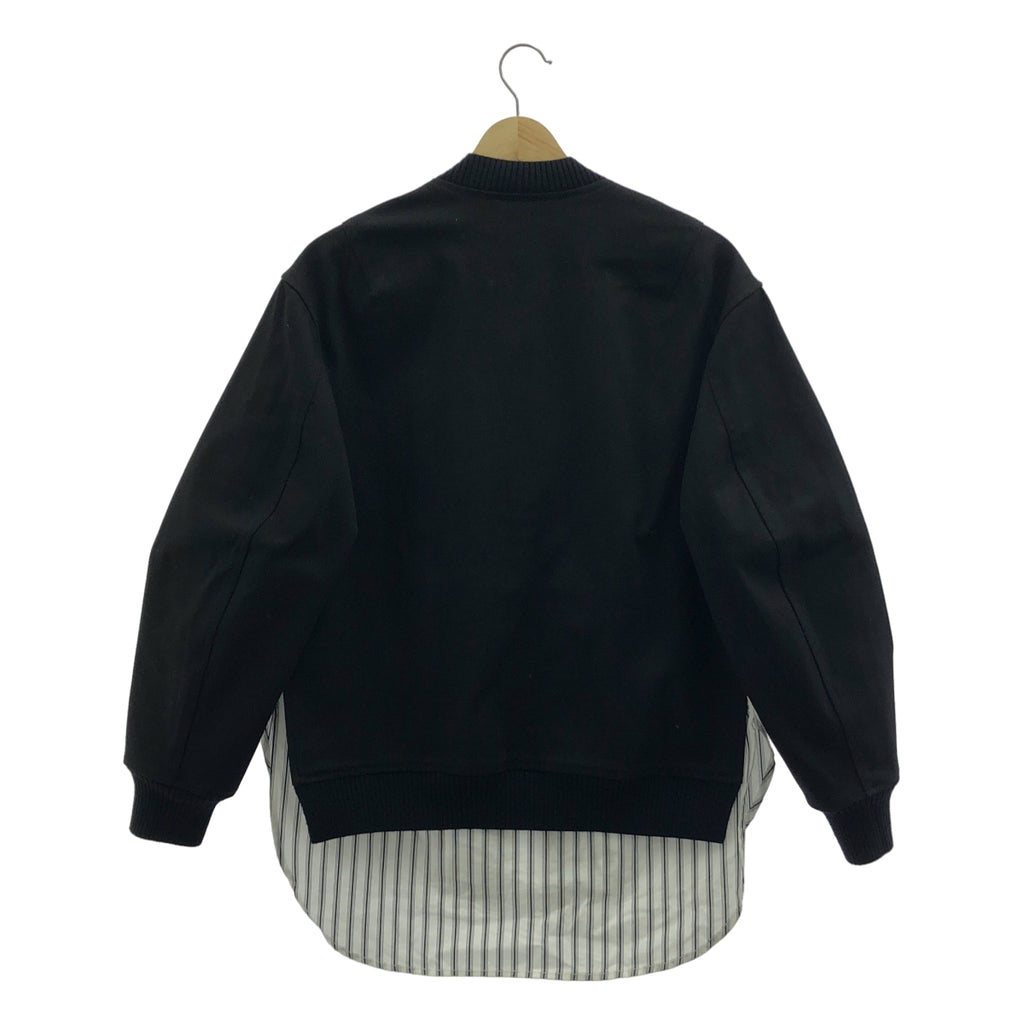 3.1 Phillip Lim / スリーワンフィリップリム | ストライプシャツ ドッキング ブルゾン ジャケット | 0 |