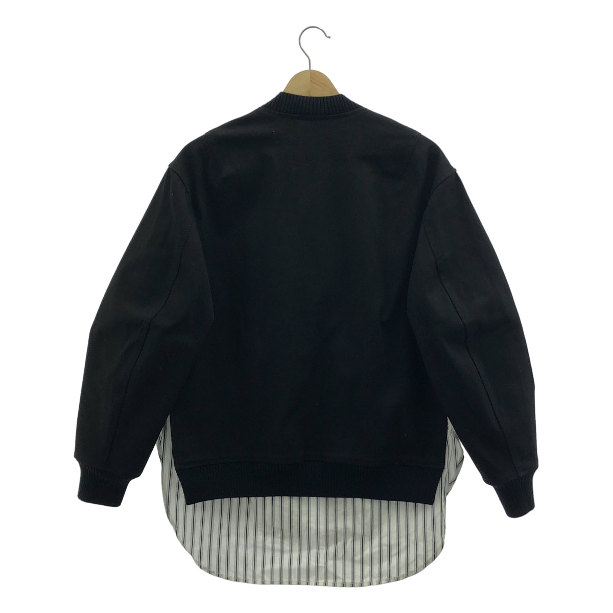 3.1 Phillip Lim / スリーワンフィリップリム | ストライプシャツ ドッキング ブルゾン ジャケット | 0 |