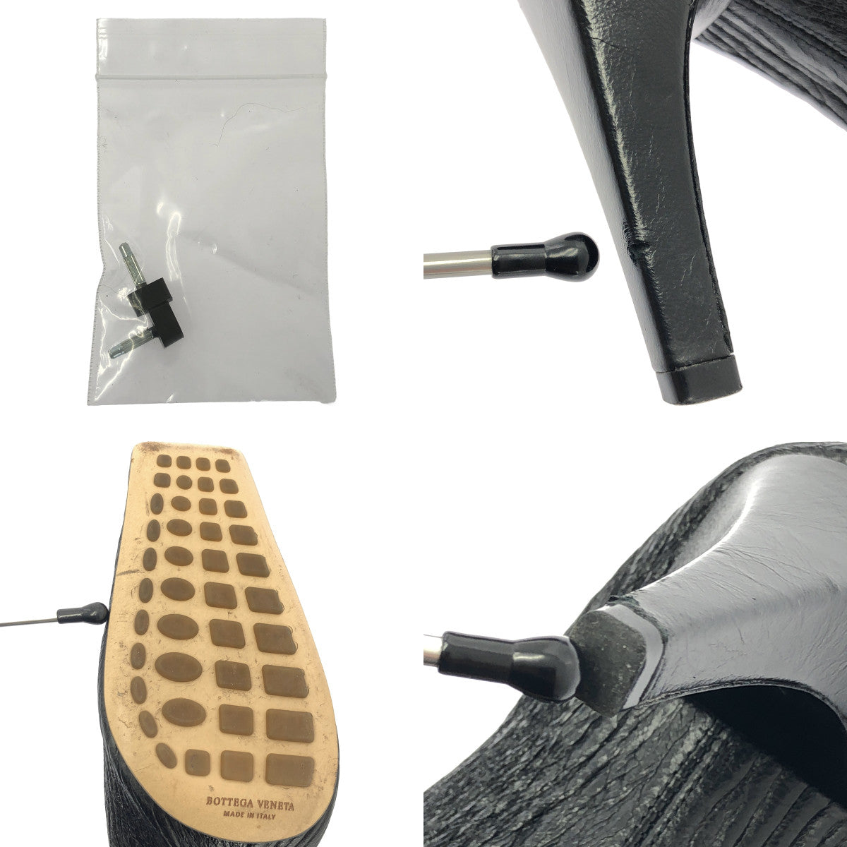 BOTTEGA VENETA / ボッテガヴェネタ | スクエアトゥ アーモンド ヒールパンプス | 35 | ブラック | レディース