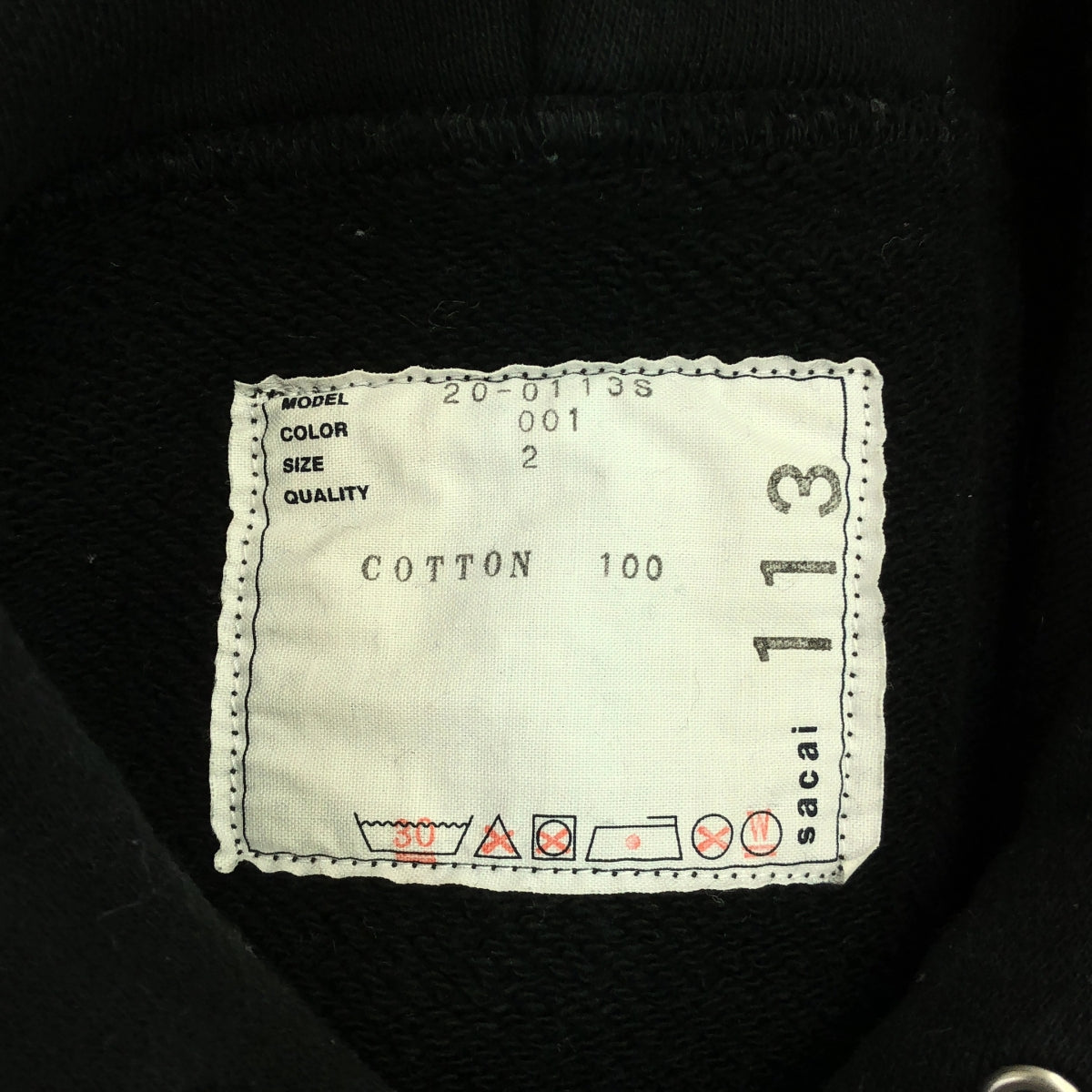 sacai | 2020AW | 圖案連帽衫 | 標誌連帽衫 | 2 | 黑色 | 男款