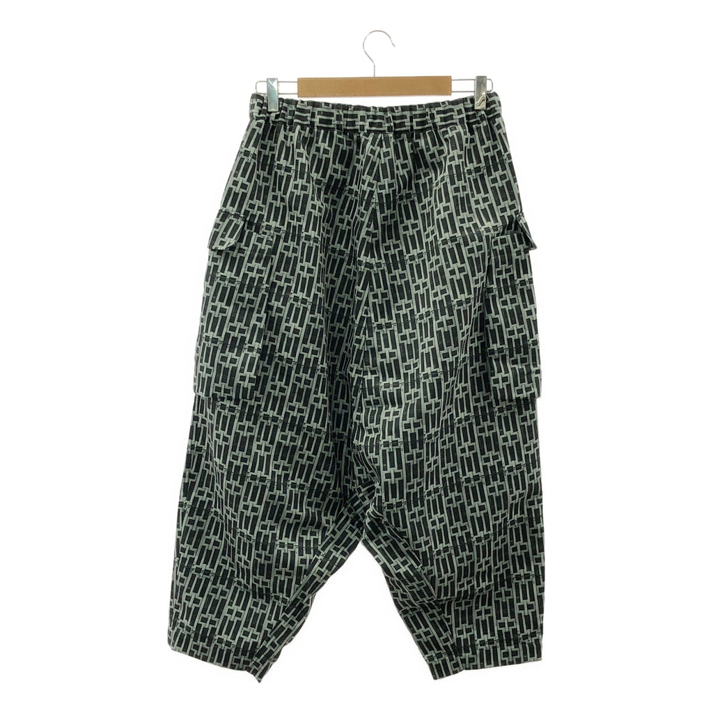 [類似新品] COMME des GARCONS | 2019 春夏 | 聚酯全印花抽繩寬版 Gargo 褲 | M 碼 | 黑色/灰色 | 女款