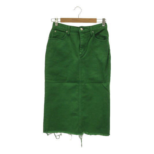 HYKE / Hike | tight skirt fringe denim skirt | 2 | green | women's
