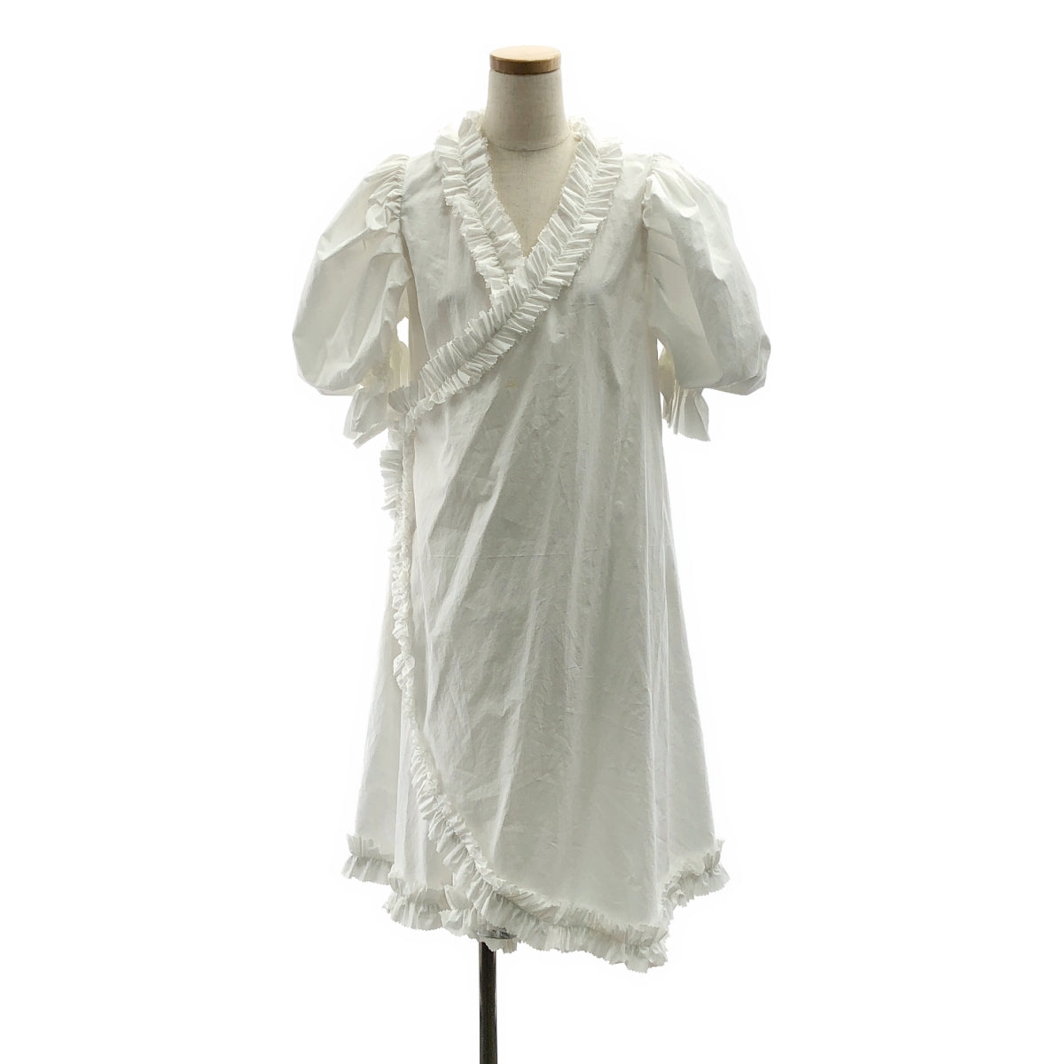 BABY RETURN / 베이비 리턴 | 코튼 프릴 개더 퍼프 슬리브 가운 코트 | 화이트 | 여성