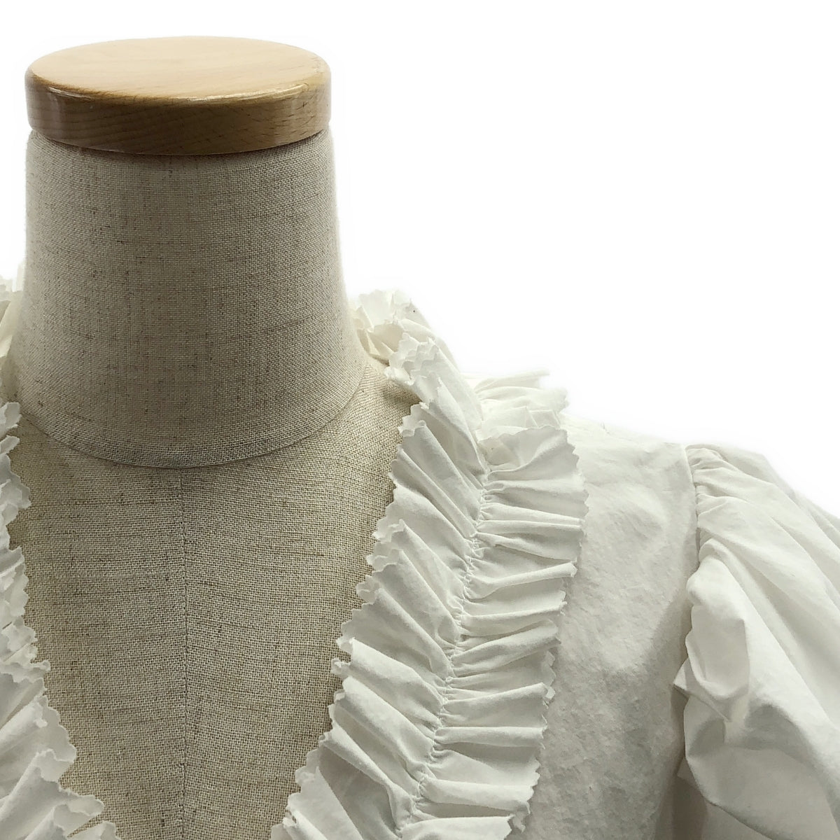 BABY RETURN / 베이비 리턴 | 코튼 프릴 개더 퍼프 슬리브 가운 코트 | 화이트 | 여성