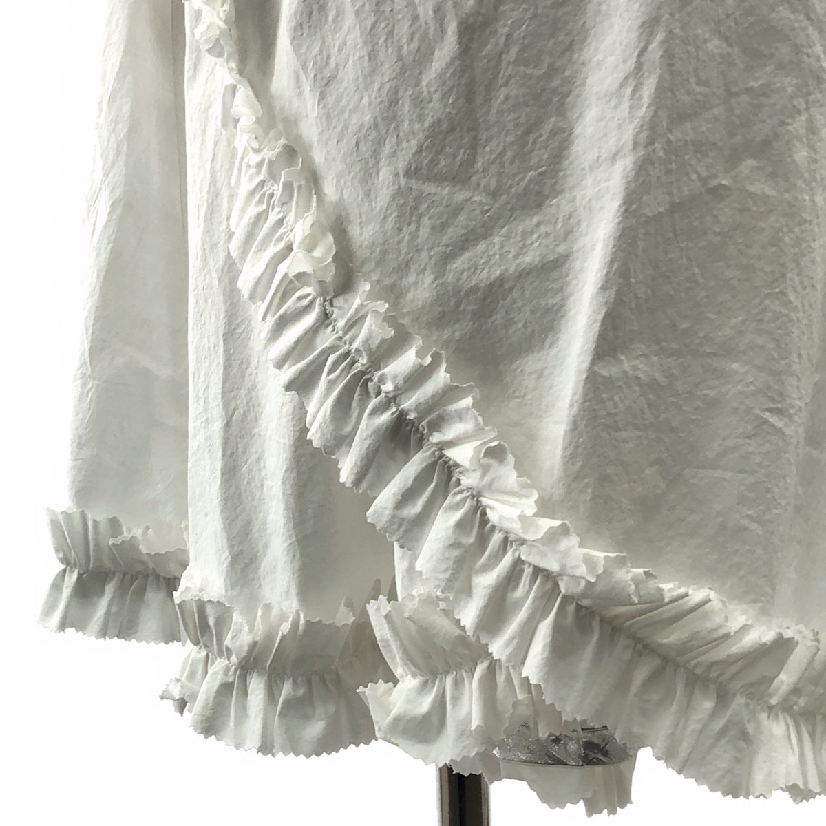 BABY RETURN / 베이비 리턴 | 코튼 프릴 개더 퍼프 슬리브 가운 코트 | 화이트 | 여성