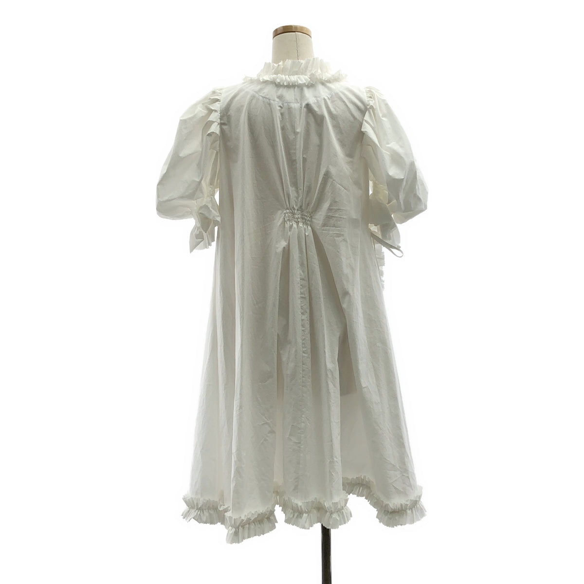 BABY RETURN / 베이비 리턴 | 코튼 프릴 개더 퍼프 슬리브 가운 코트 | 화이트 | 여성